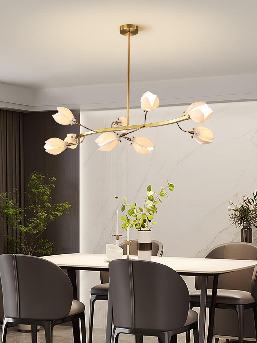 White Porcelain Magnolia Chandelier - Vakkerlight