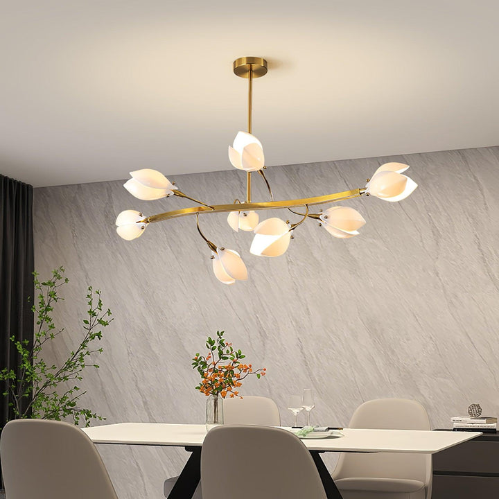 White Porcelain Magnolia Chandelier - Vakkerlight