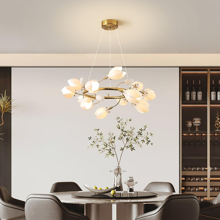 White Porcelain Magnolia Chandelier - Vakkerlight