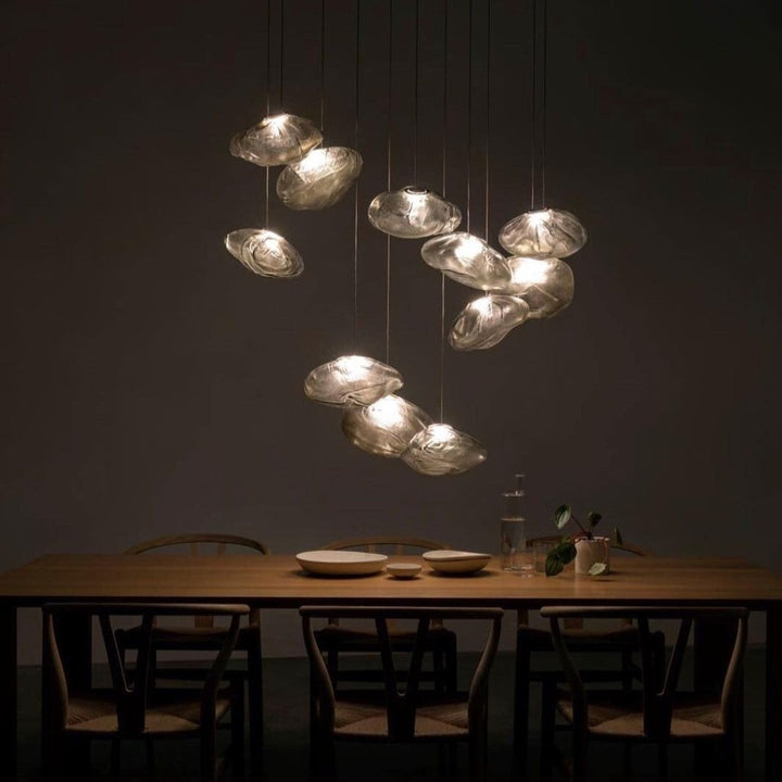 Blown Glass Mesh Pendant Light