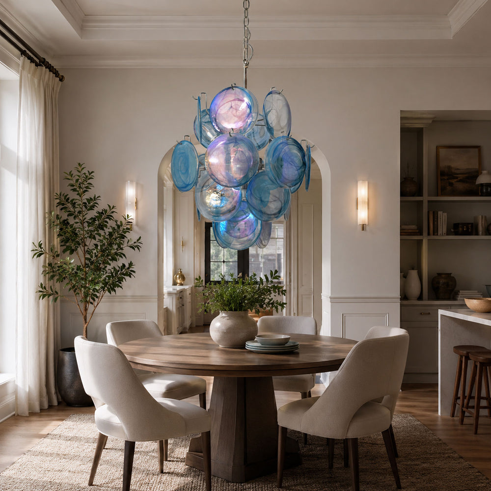 Blue Disc Glass Chandelier - Vakkerlight