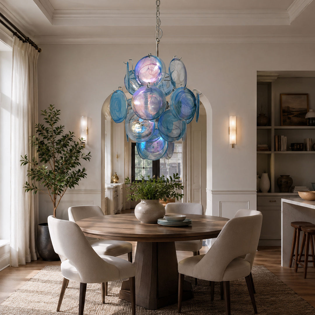 Blue Disc Glass Chandelier - Vakkerlight