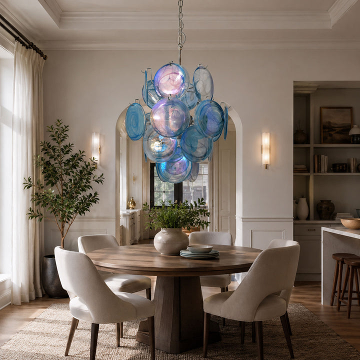 Blue Disc Glass Chandelier - Vakkerlight