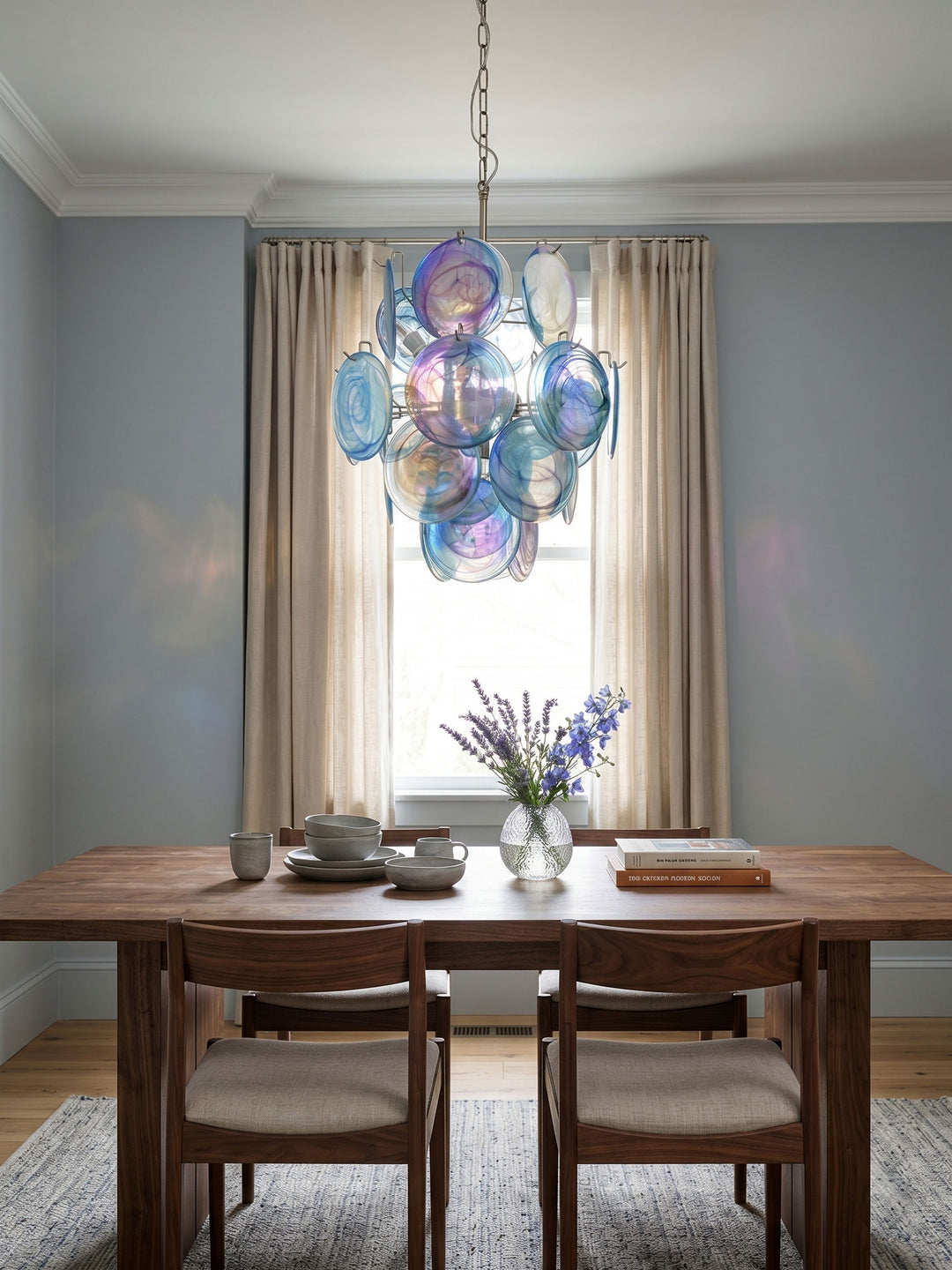 Blue Disc Glass Chandelier - Vakkerlight