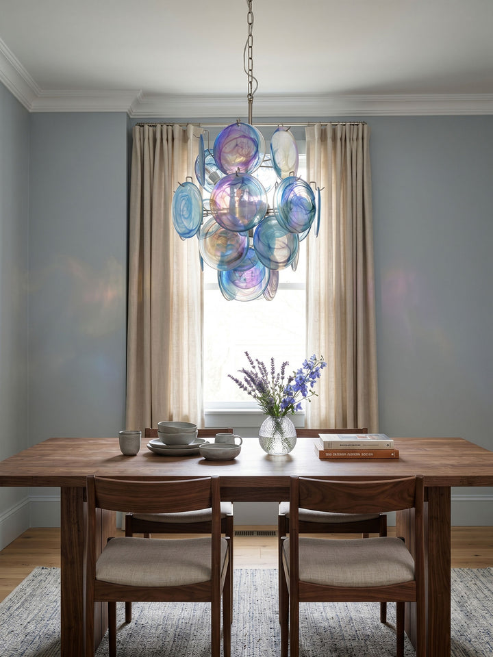 Blue Disc Glass Chandelier - Vakkerlight