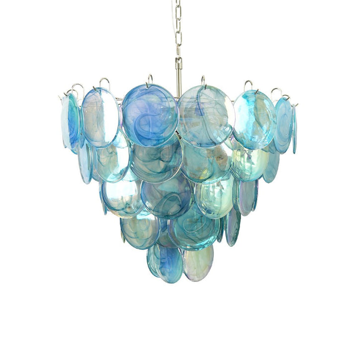 Blue Murano Disc Chandelier - Vakkerlight