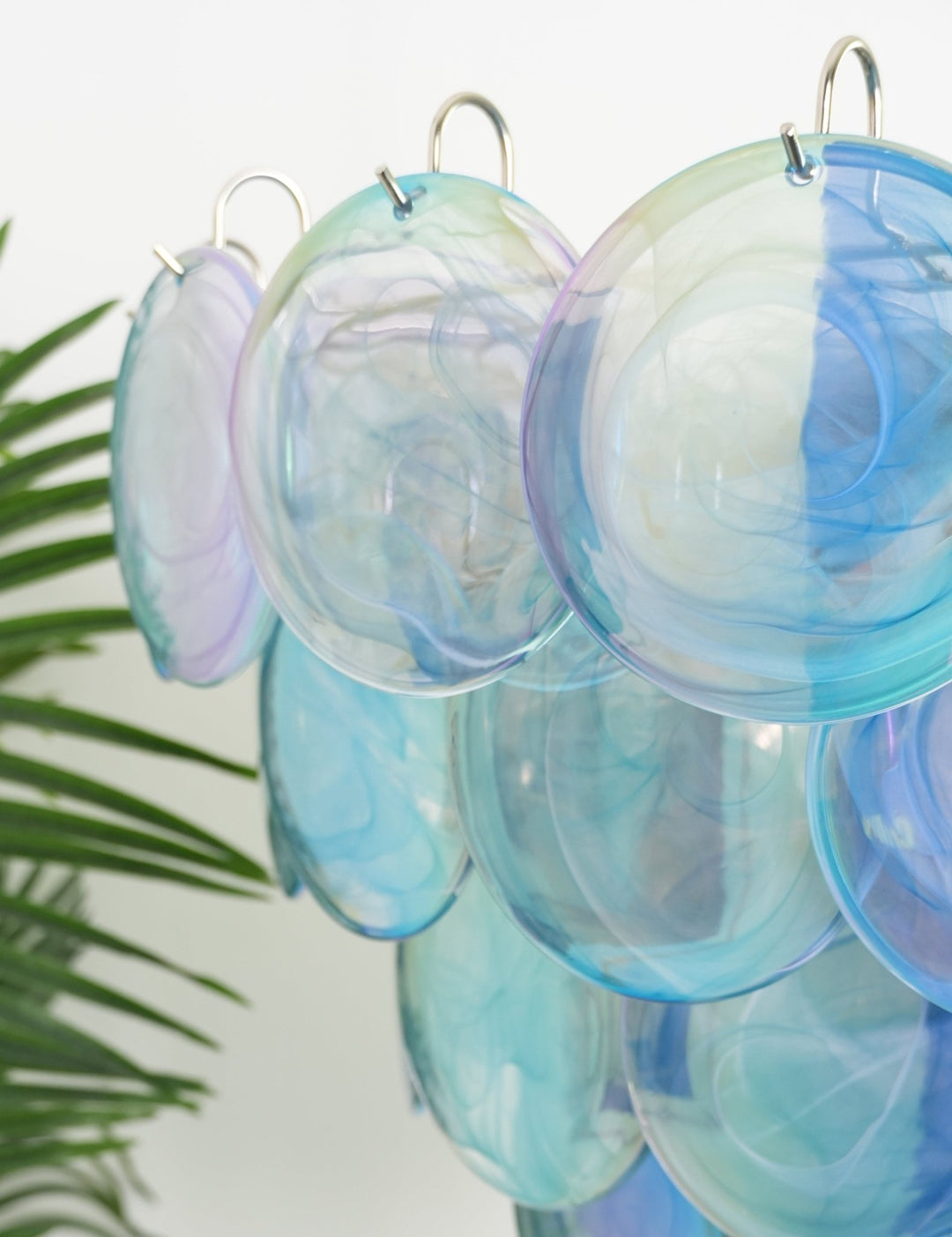 Blue Murano Disc Chandelier - Vakkerlight