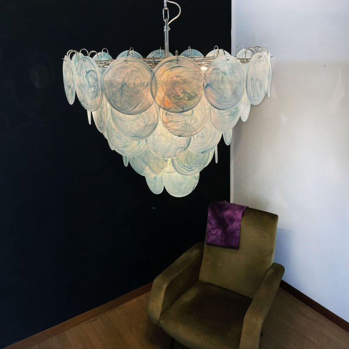 Blue Murano Disc Chandelier - Vakkerlight