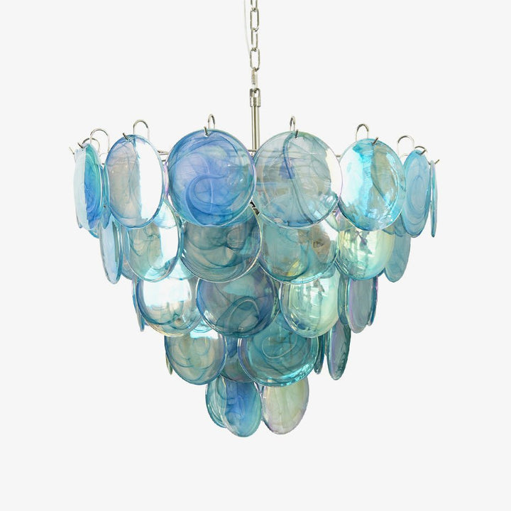 Blue Murano Disc Chandelier - Vakkerlight