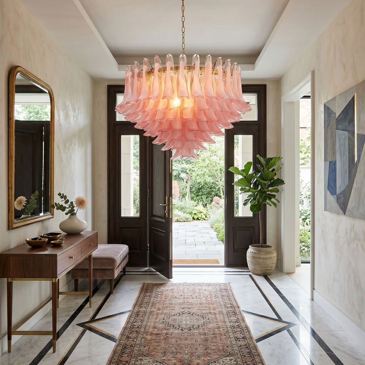 Blush Pink Glass Chandelier - Vakkerlight