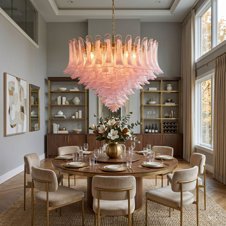 Blush Pink Glass Chandelier - Vakkerlight