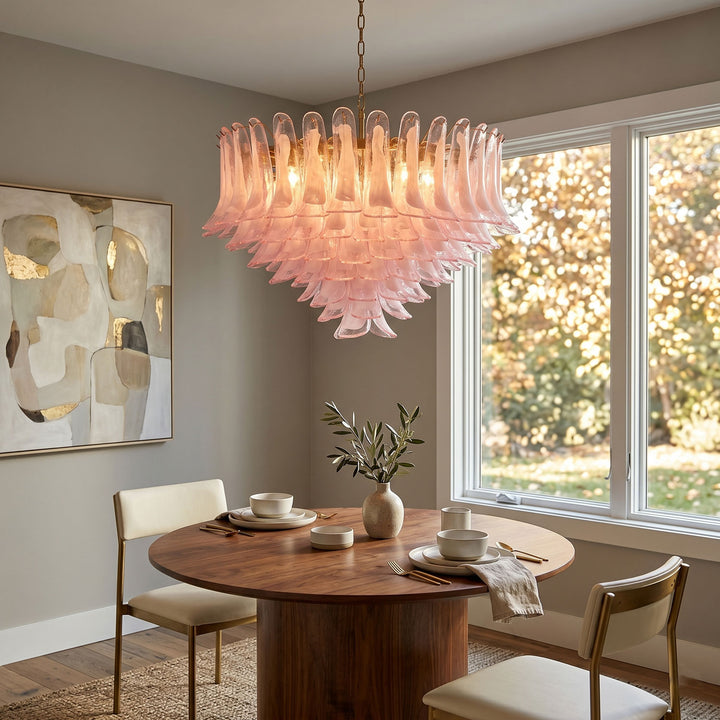 Blush Pink Glass Chandelier - Vakkerlight