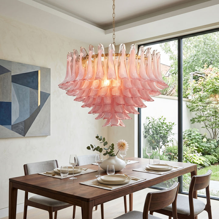 Blush Pink Glass Chandelier - Vakkerlight