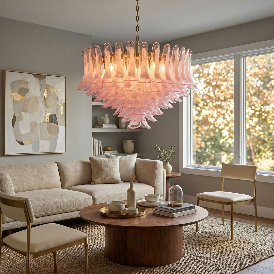 Blush Pink Glass Chandelier - Vakkerlight