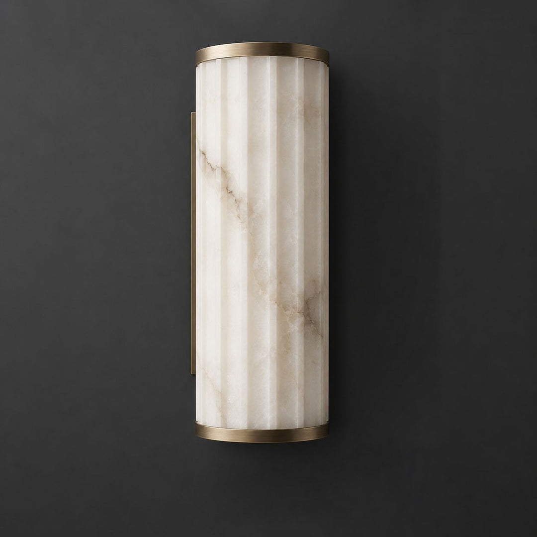 Aplique de pared Strivane de alabastro acanalado