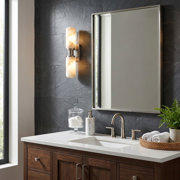 Bobbin Alabaster Wall Sconce