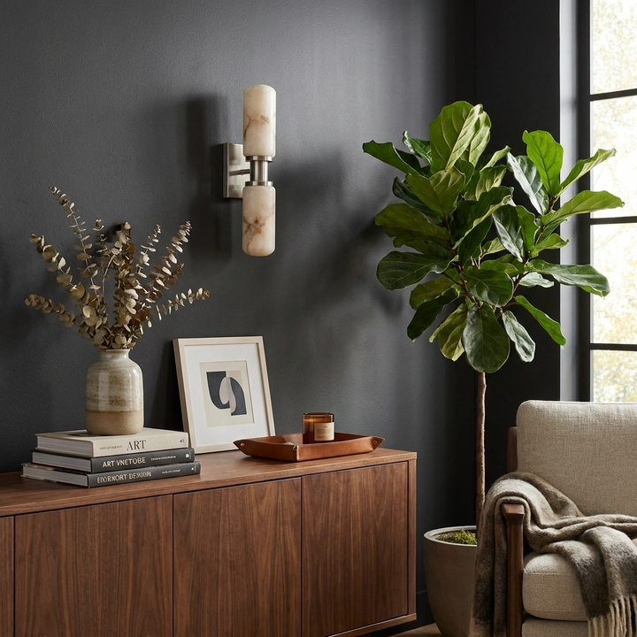 Bobbin Alabaster Wall Sconce
