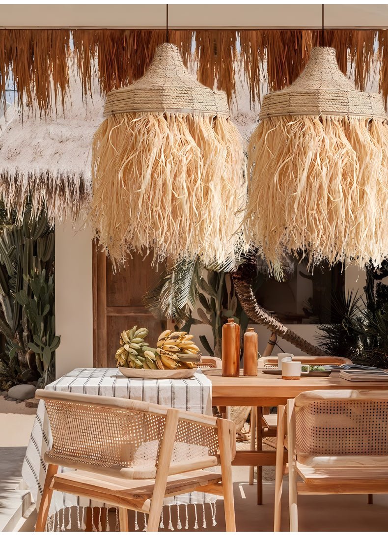 Bohemian Raffia Pendant Light - Vakkerlight