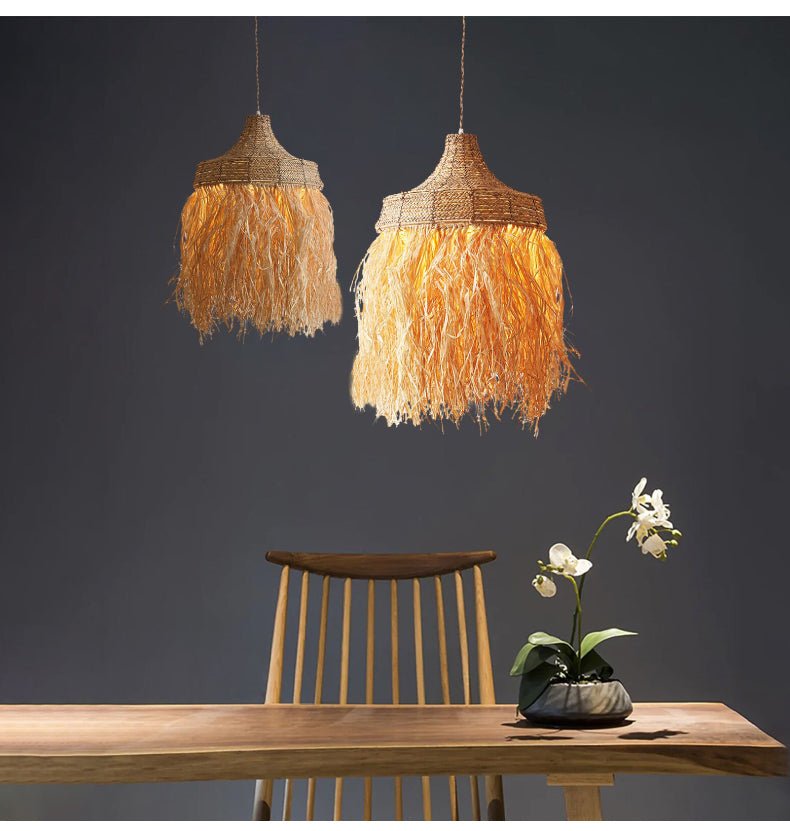Bohemian Raffia Pendant Light - Vakkerlight