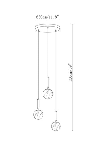 Bosso Albast Hanglamp — Dimension drawings 1