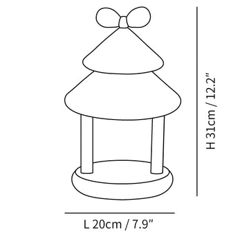 Bow Tie Cone Table Lamp — Dimension drawings 1