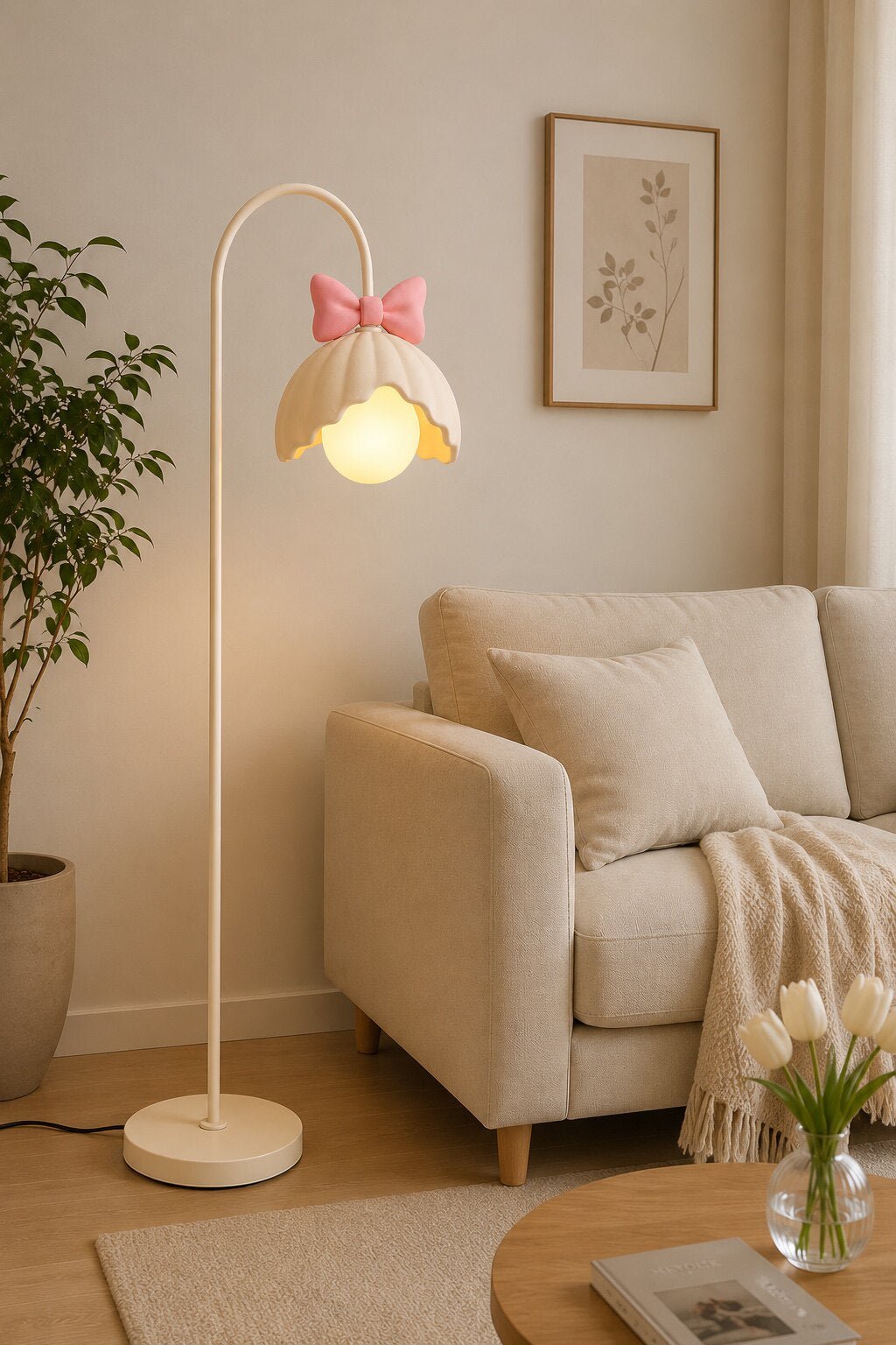 Bow Trim Petal Shade Floor Lamp - Vakkerlight