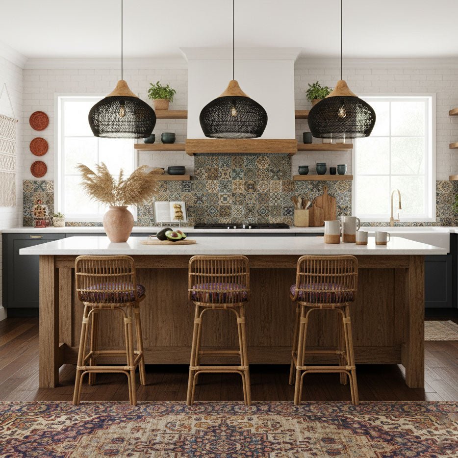 Braided Rattan Pendant Lamp - Vakkerlight