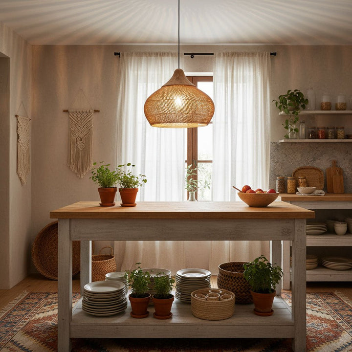 Braided Rattan Pendant Lamp - Vakkerlight