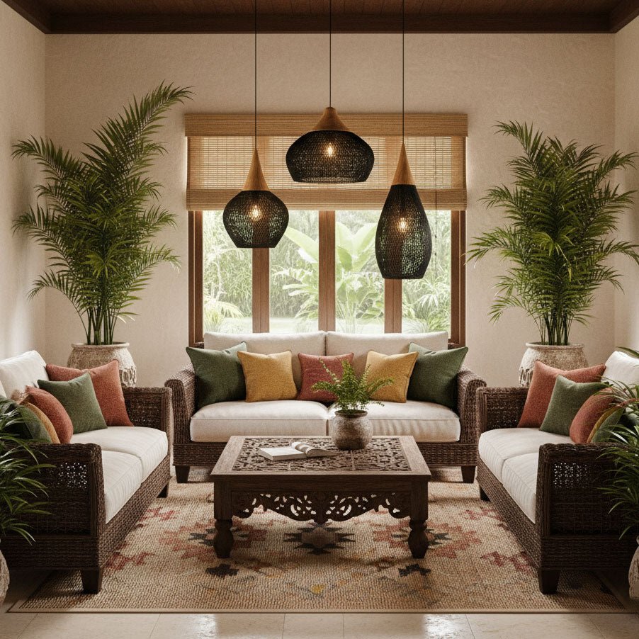 Braided Rattan Pendant Lamp - Vakkerlight