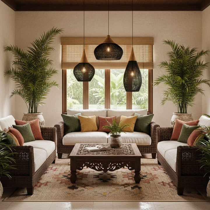 Braided Rattan Pendant Lamp - Vakkerlight