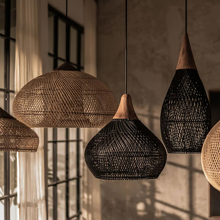 Braided Rattan Pendant Lamp