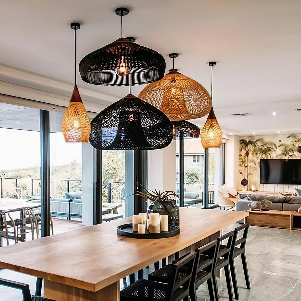 Customer Instagram share — Braided Rattan Pendant in their home