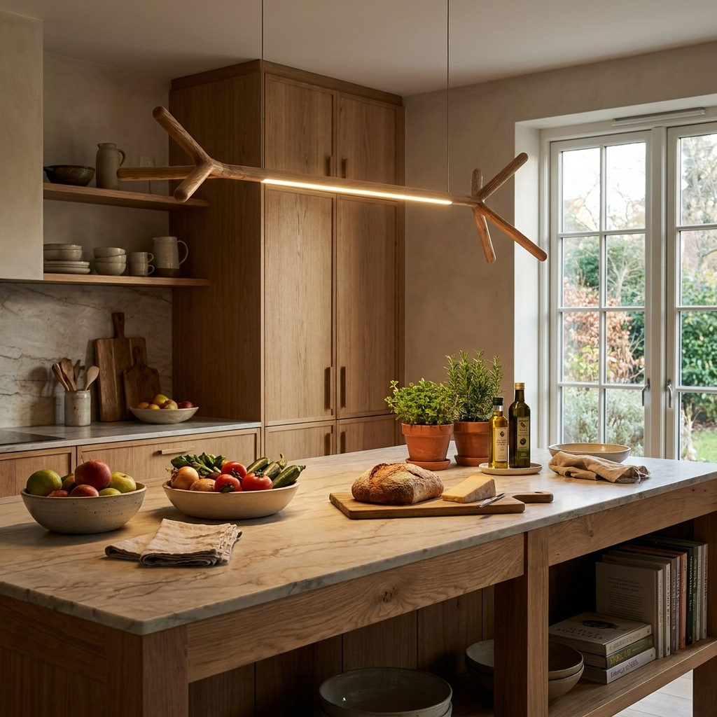 Branch Wood Linear Pendant Light
