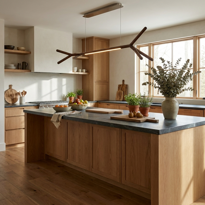Branch Wood Linear Pendant Light