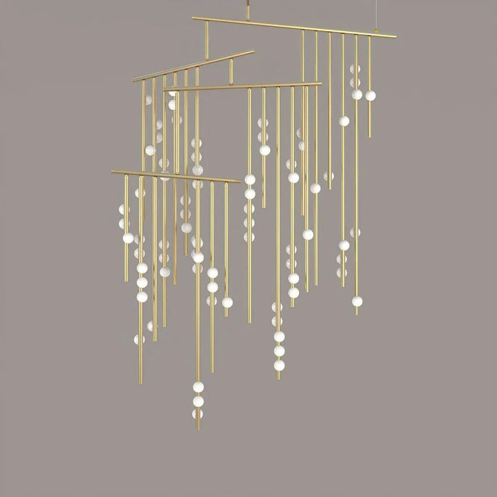 Brass Glass Drop Chandelier - Vakkerlight