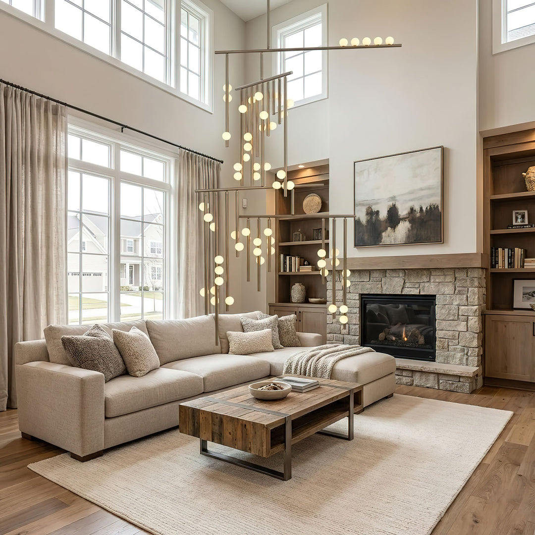 Brass Glass Drop Chandelier - Vakkerlight