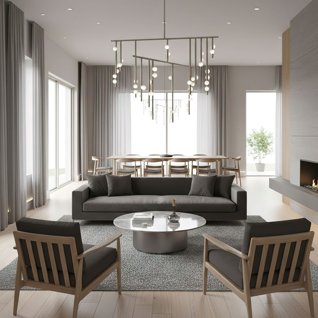 Brass Glass Drop Chandelier - Vakkerlight