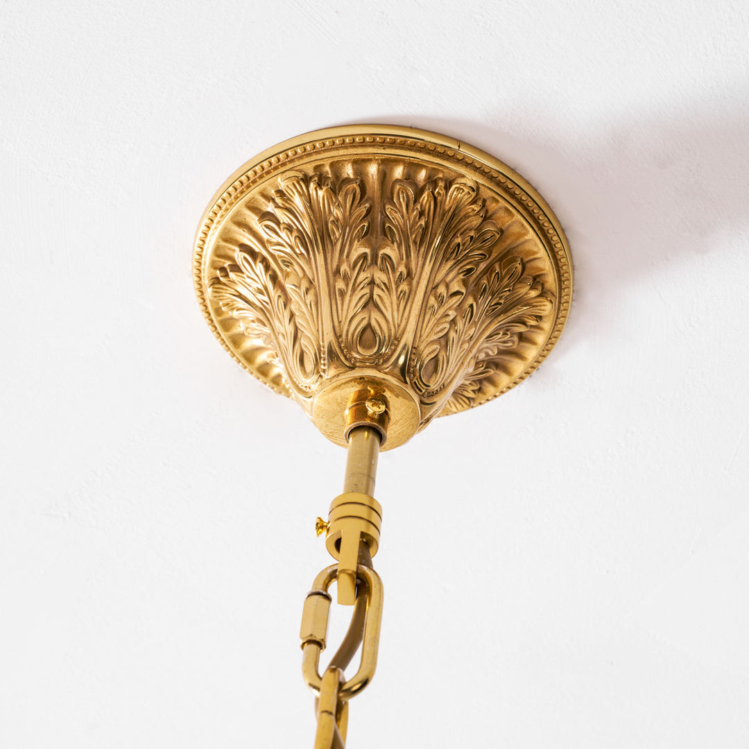 Brass Palm Leaf Crystal Chandelier - Vakkerlight