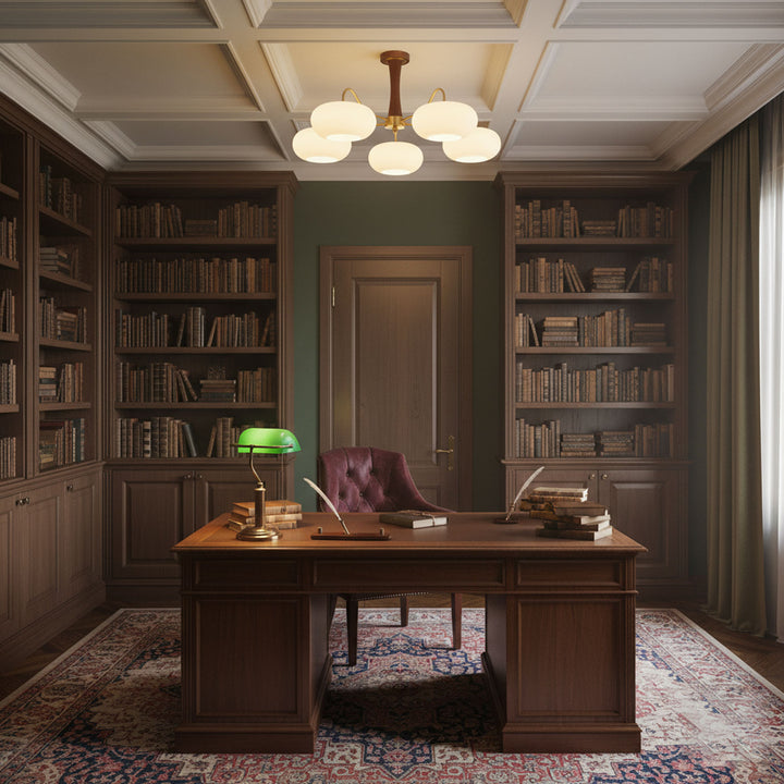 Brass Wooden Persimmon Chandelier - Vakkerlight