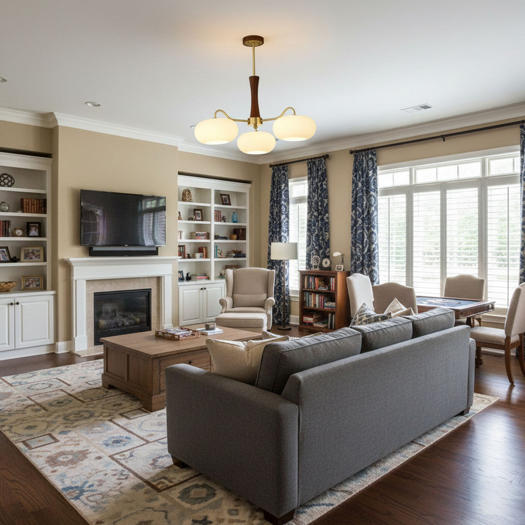 Brass Wooden Persimmon Chandelier - Vakkerlight