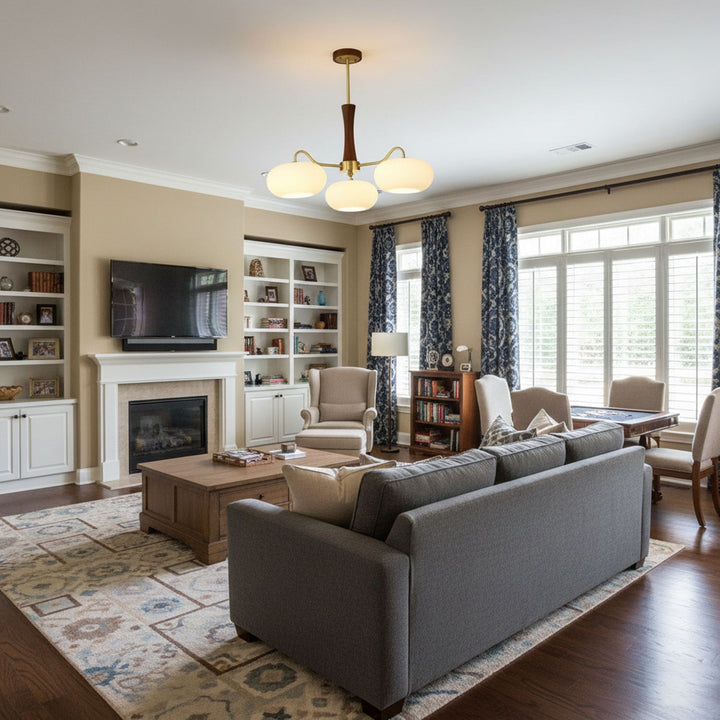 Brass Wooden Persimmon Chandelier - Vakkerlight