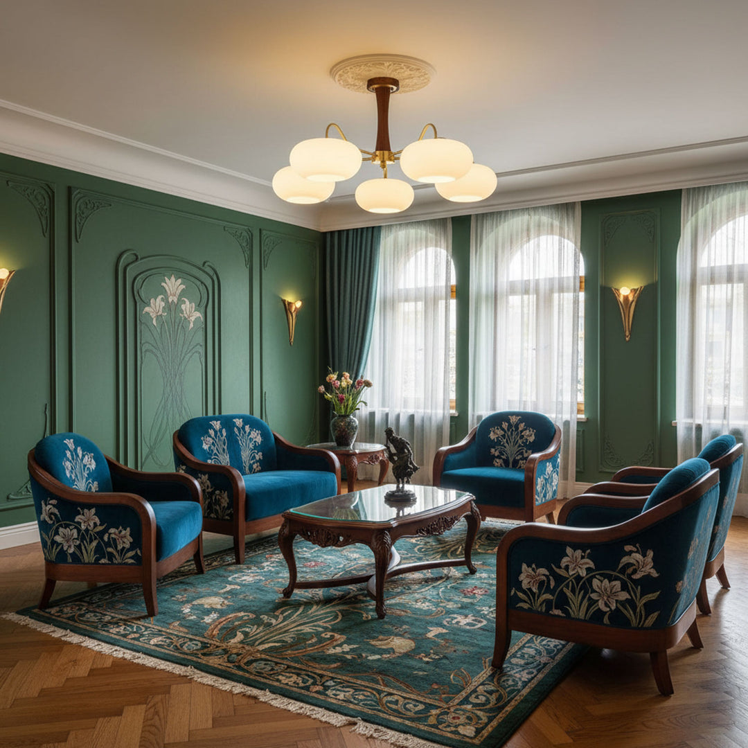 Brass Wooden Persimmon Chandelier - Vakkerlight