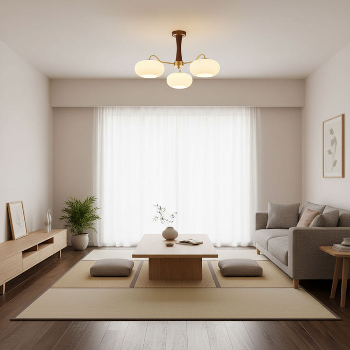 Brass Wooden Persimmon Chandelier - Vakkerlight