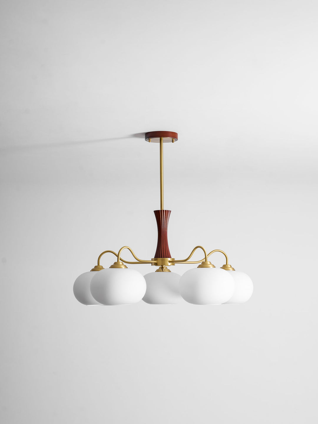 Brass Wooden Persimmon Chandelier
