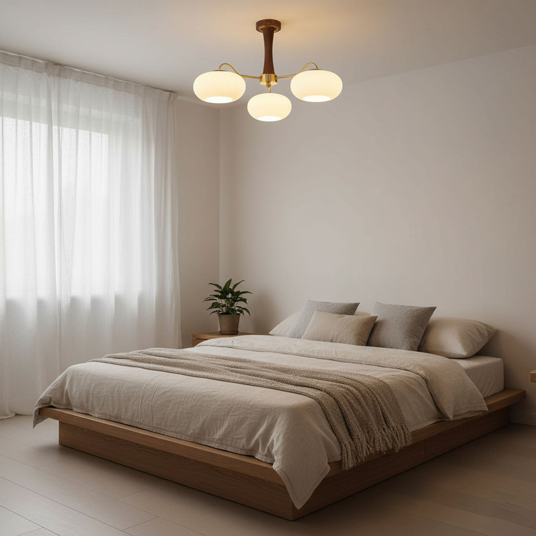 Brass Wooden Persimmon Chandelier - Vakkerlight