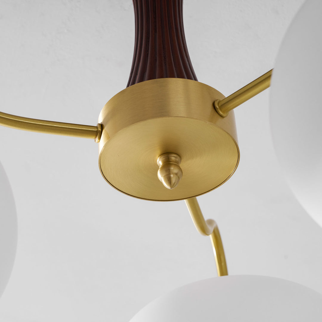 Brass Wooden Persimmon Chandelier