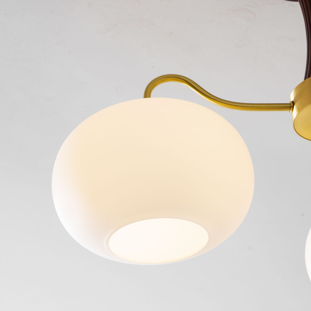 Brass Wooden Persimmon Chandelier