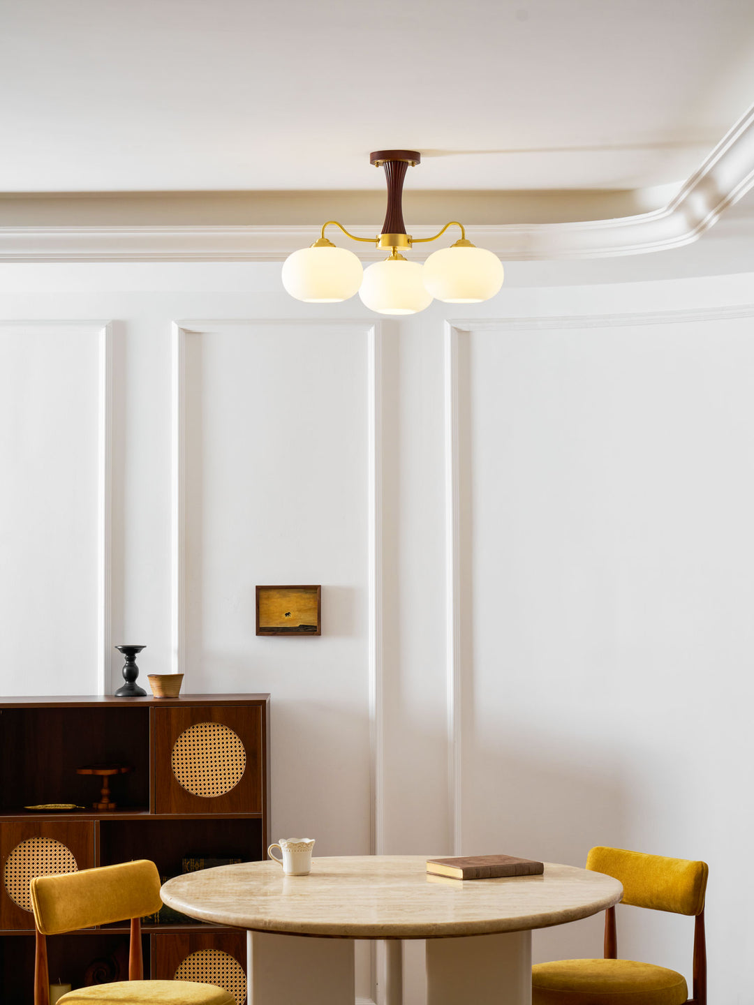 Brass Wooden Persimmon Chandelier