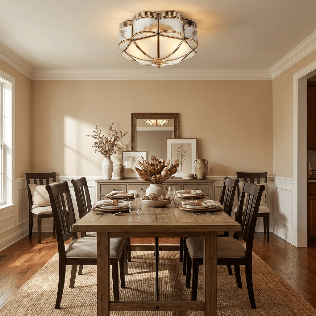 Brass Domed Flush Ceiling Lamp - Vakkerlight
