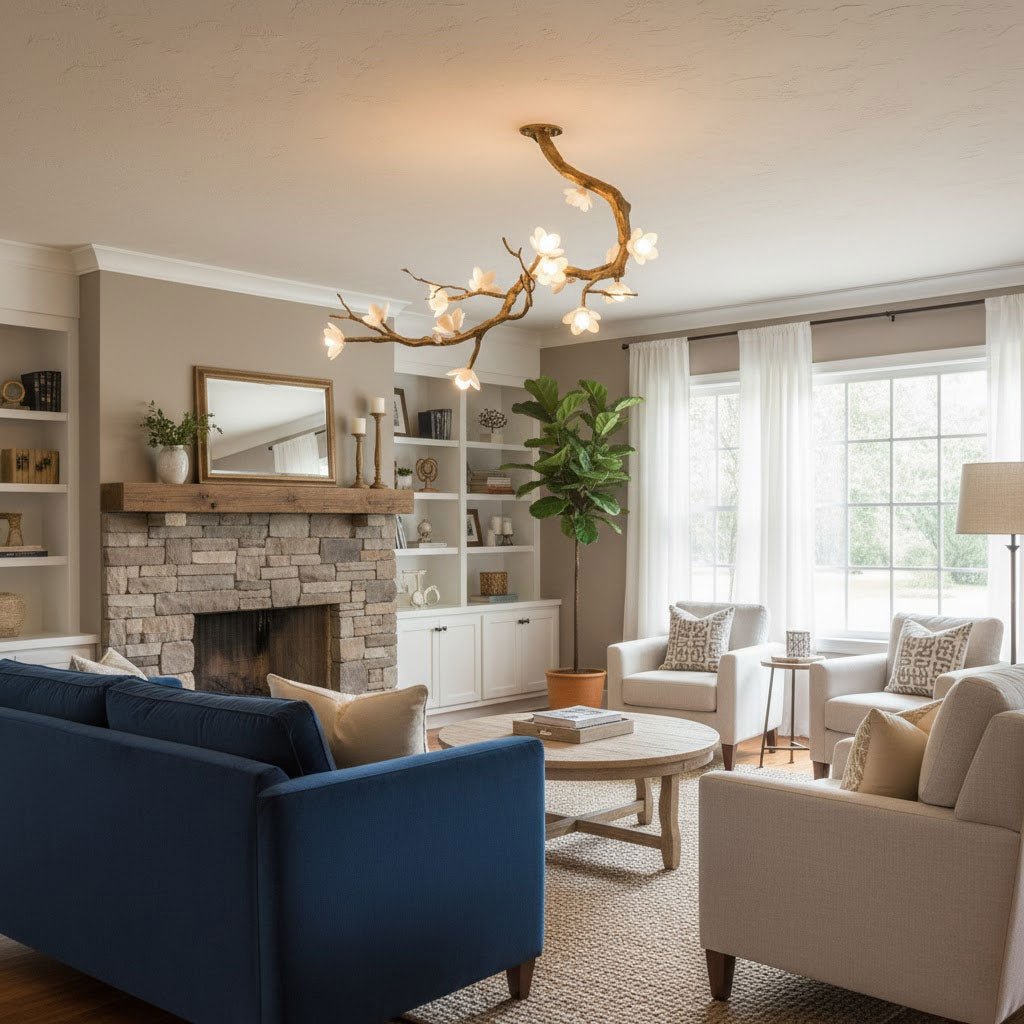 Brass Flower Branch Chandelier - Vakkerlight